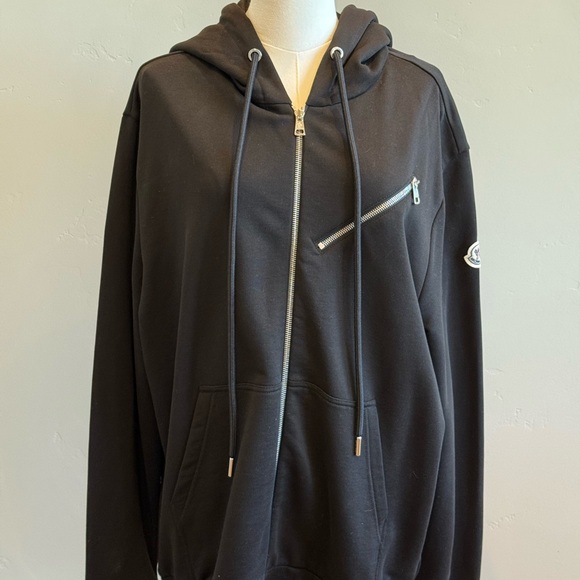 Moncler Men's Black Zip-Up Hoodie Sweater - Picture 1 of 10